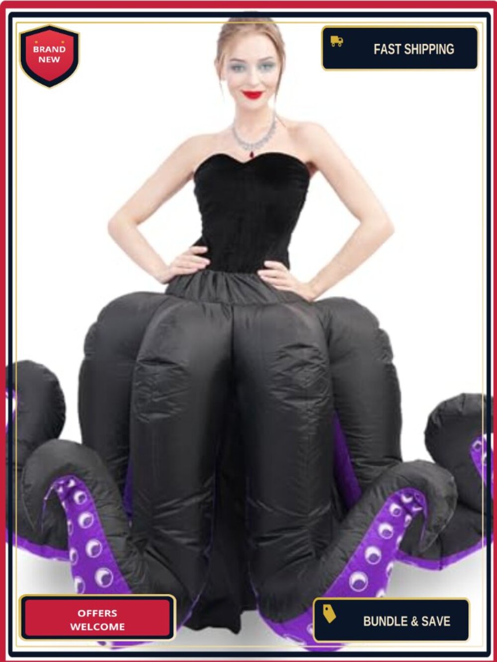 Inflatable Octopus Costume Adult Halloween Blow Up Cosplay Suit